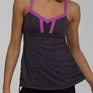 Lululemon Hot Class Tank Gray Purple 10